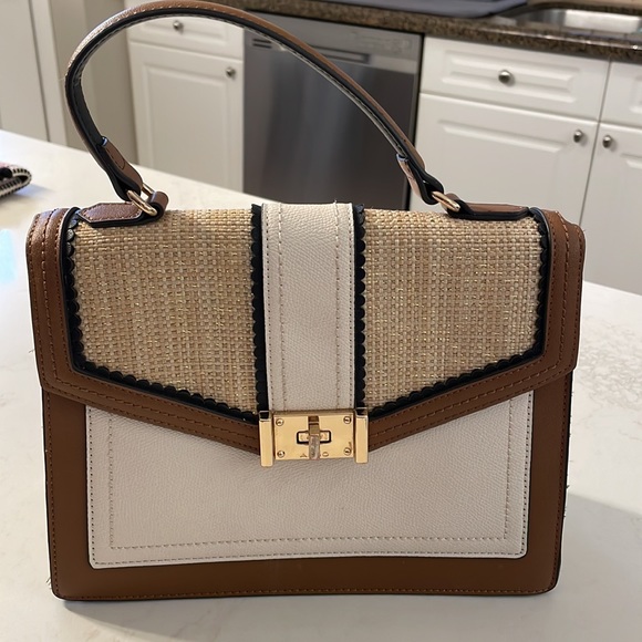 Aldo cream and brown purse with single handle - Picture 4 of 14